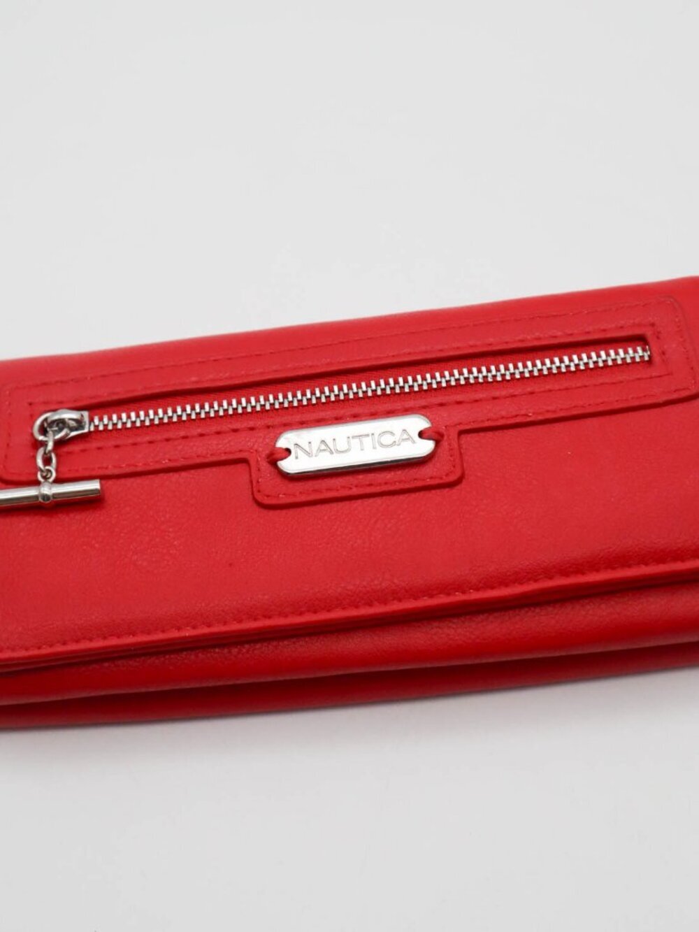Nautica Above Board Continental Wallet Trifold Red Vegan Leather CC Organizers